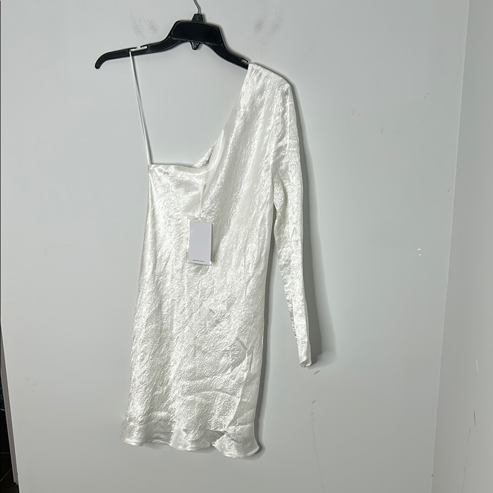 Third Form White Running Water Bias One Shoulder Mini Dress NWT - Picture 2 of 7